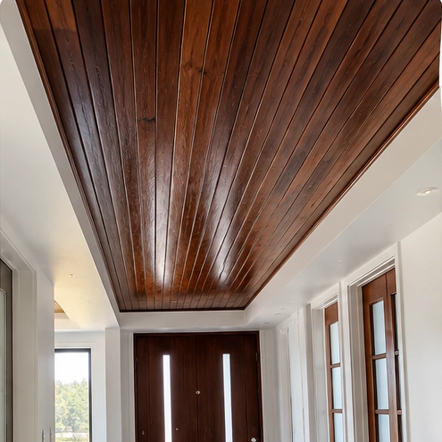 Stained timber ceiling and interior woodwork